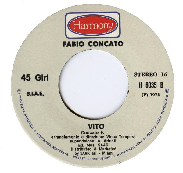 Fabio Concato : P...Come (7")