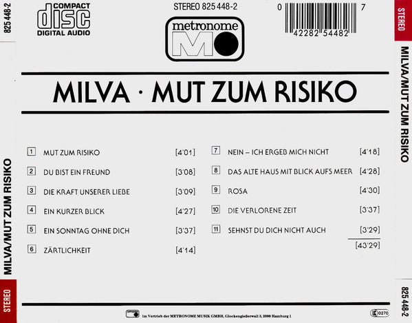 Milva : Mut Zum Risiko (CD, Album, RE)