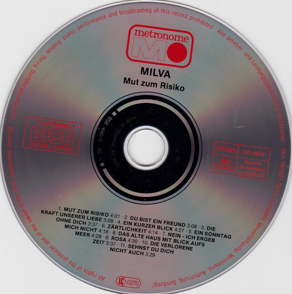 Milva : Mut Zum Risiko (CD, Album, RE)