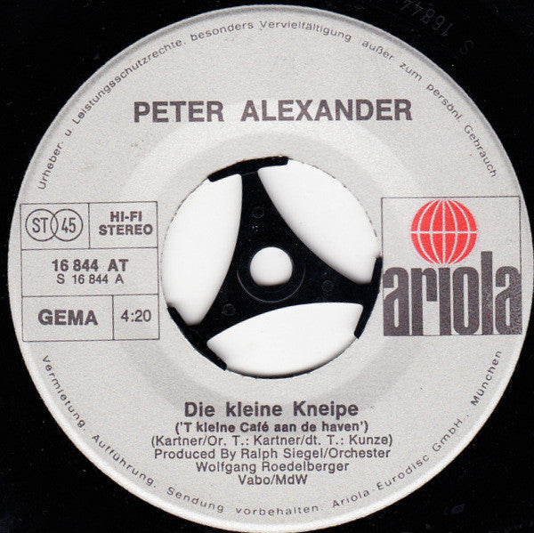 Peter Alexander : Die Kleine Kneipe (7", Single)