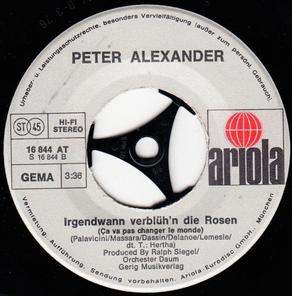 Peter Alexander : Die Kleine Kneipe (7", Single)