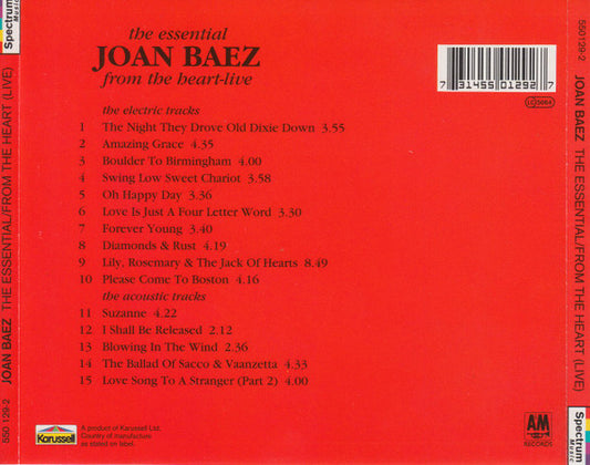 Joan Baez : The Essential Joan Baez: From The Heart - Live (CD, Album)