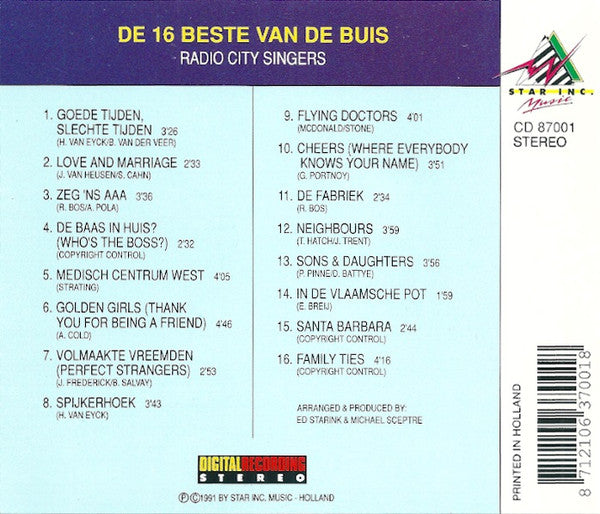 Radio City Singers : De 16 Beste Van De Buis (CD, Album)