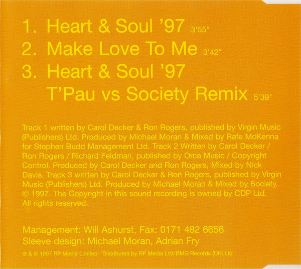 T'Pau : Heart & Soul '97 (CD, Single)