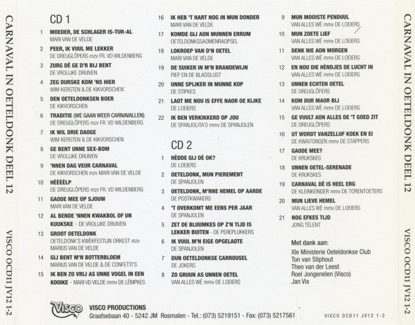 Various : Carnaval in Oeteldonk - Deel 12 (2xCD, Comp)