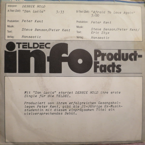 Debbie Hold : San Lucia (7", Single, Promo)