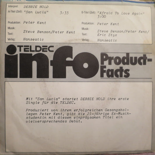 Debbie Hold : San Lucia (7", Single, Promo)