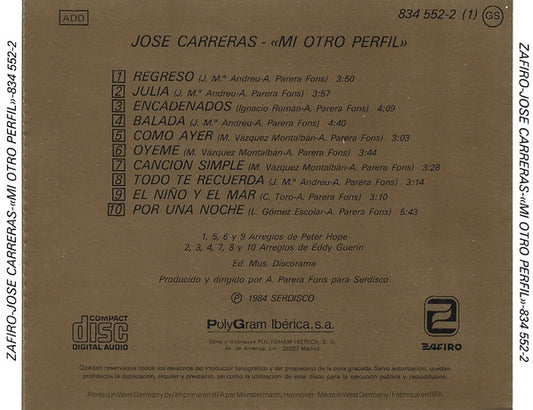 José Carreras : Mi Otro Perfil (CD, Album)