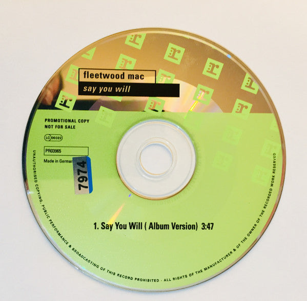 Fleetwood Mac : Say You Will (CD, Single, Promo)