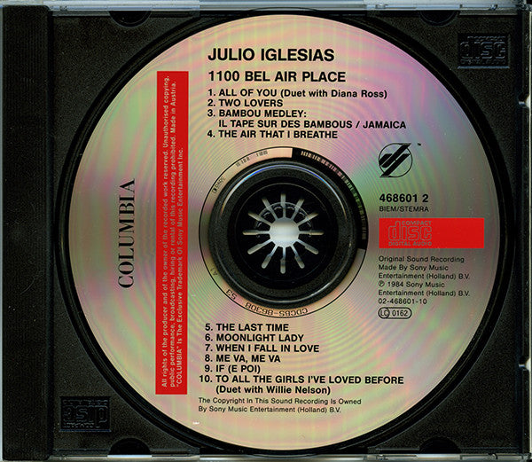 Julio Iglesias : 1100 Bel Air Place (CD, Album, RE)
