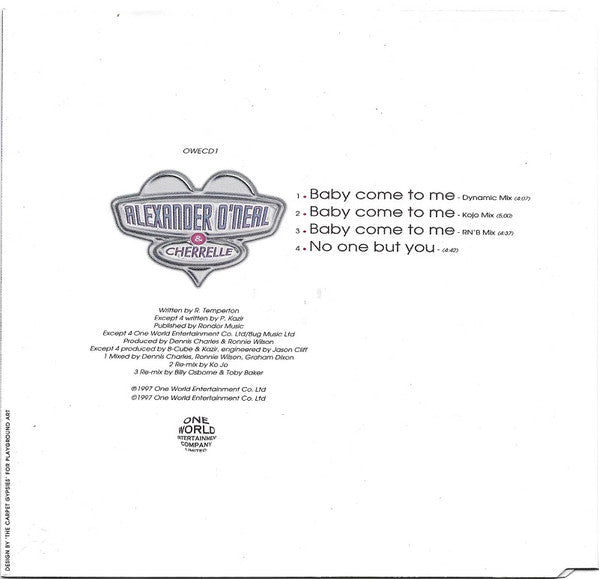 Alexander O'Neal & Cherrelle : Baby Come To Me (CD, Single)