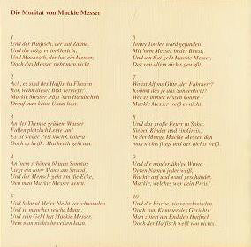 Various : Just Mackie Messer ...Und Der Haifisch, Der Hat Zähne (CD, Comp)