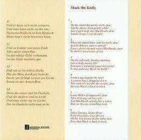 Various : Just Mackie Messer ...Und Der Haifisch, Der Hat Zähne (CD, Comp)