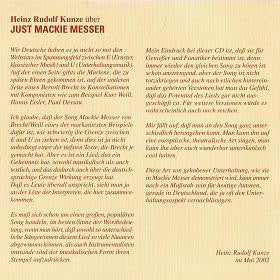 Various : Just Mackie Messer ...Und Der Haifisch, Der Hat Zähne (CD, Comp)