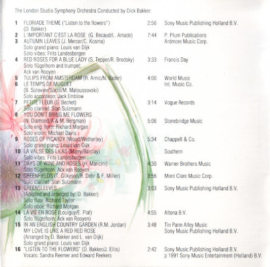 The London Studio Orchestra Conducted By Dick Bakker : Listen To The Flowers (CD, Album)
