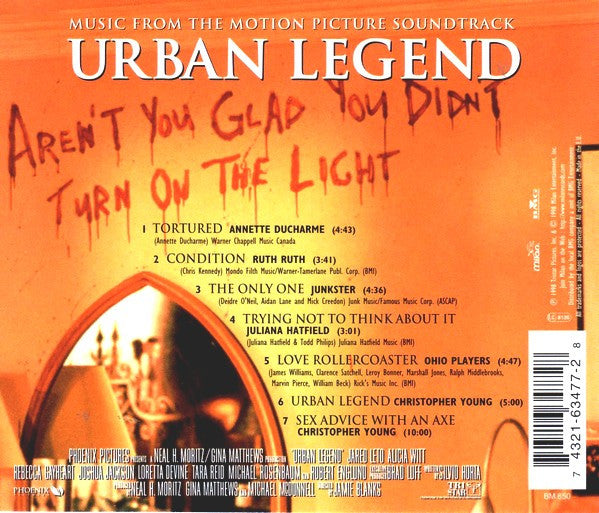 Various, Christopher Young : Urban Legend (Music From The Motion Picture Soundtrack) (CD, Album, Comp)