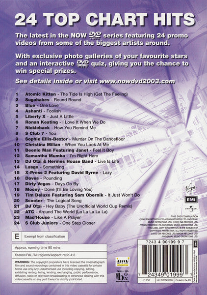 Various : Now That's What I Call Music! 2003 The DVD (DVD, Comp, PAL)