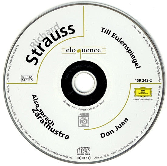 Richard Strauss : Also Sprach Zarathustra   Don Juan   Till Eulenspiegel (CD, Album, Comp)