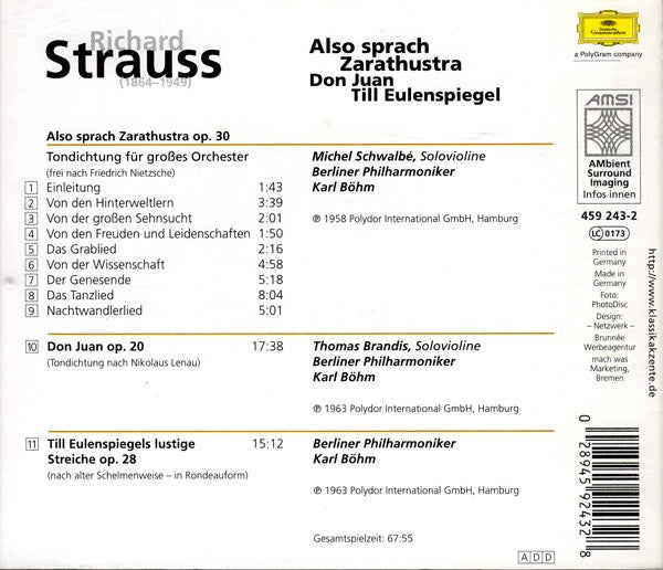 Richard Strauss : Also Sprach Zarathustra   Don Juan   Till Eulenspiegel (CD, Album, Comp)
