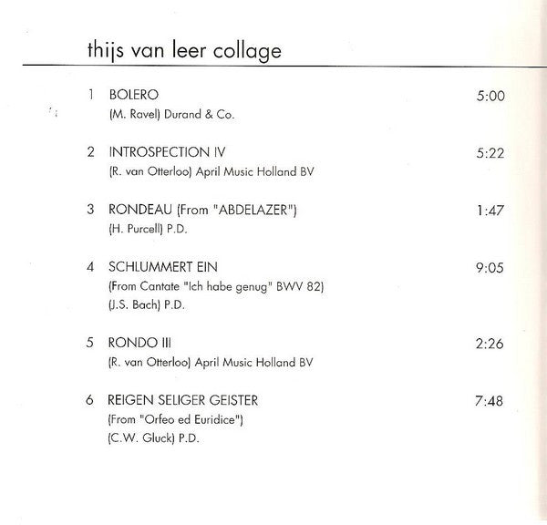 Thijs van Leer : Collage (CD, Comp)