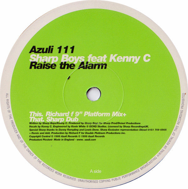The Sharp Boys Feat. Kenny C : Raise The Alarm (12")