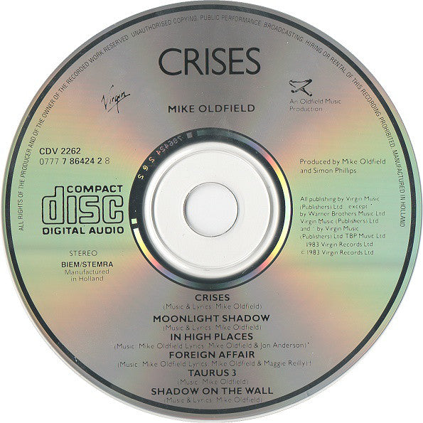 Mike Oldfield : Crises (CD, Album, RE)
