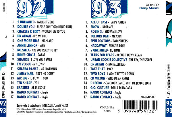Various : Radio Contact Top 15 (92-93) (2xCD, Comp)