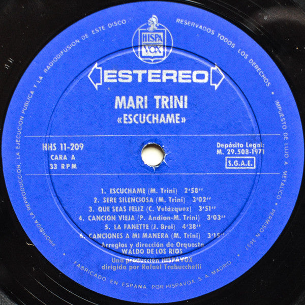 Mari Trini : Escuchame... (LP, Album)