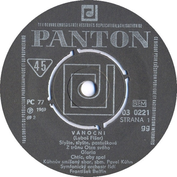 Luboš Fišer : Vánoční (Evangelium A Koledy) (7", EP, Mono)