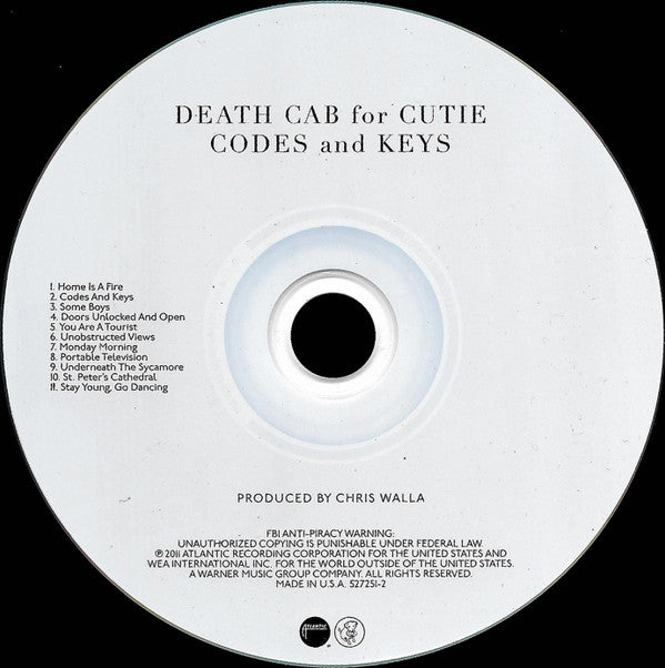 Death Cab For Cutie : Codes And Keys (CD, Album)