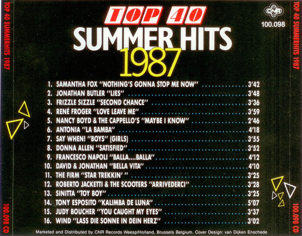 Various : Top 40 Summer Hits 1987 (CD, Comp)