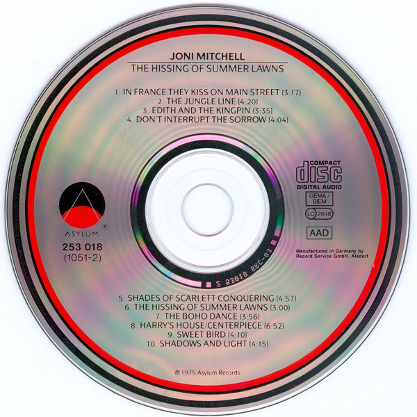 Joni Mitchell : The Hissing Of Summer Lawns (CD, Album, RE)