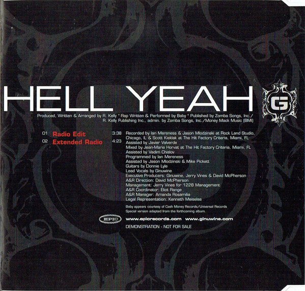 Ginuwine : Hell Yeah (CD, Single, Promo)