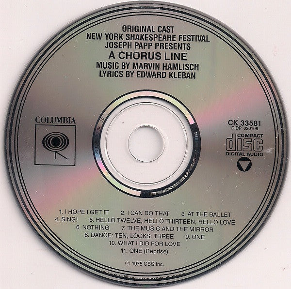 Various : A Chorus Line (Original Cast Recording) (CD, Album, RE)