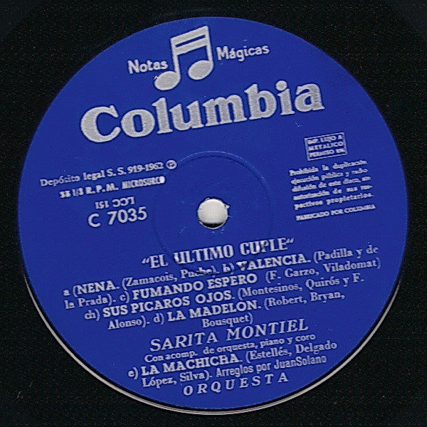 Sara Montiel : Canciones De La Película "El Ultimo Cuplé" (LP, Album, RE)