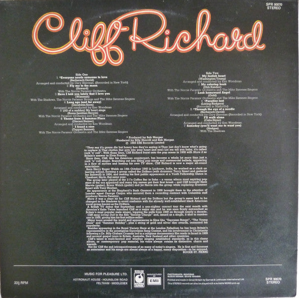 Cliff Richard : Everyone Needs Someone To Love (LP, Album, RE)
