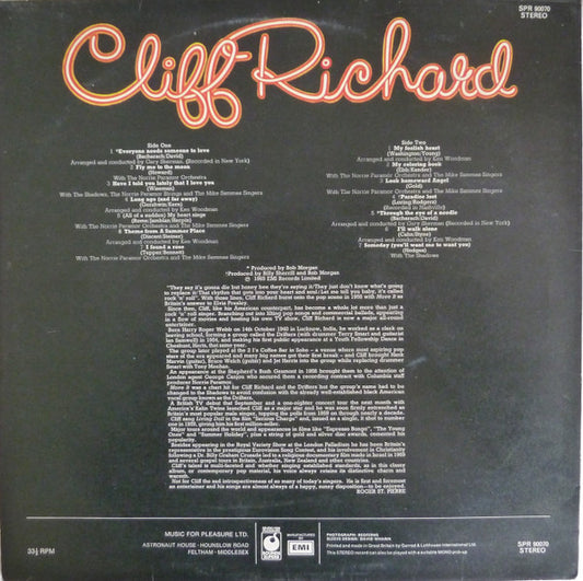 Cliff Richard : Everyone Needs Someone To Love (LP, Album, RE)