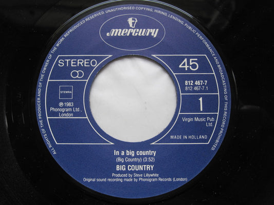 Big Country : In A Big Country (7", Single)