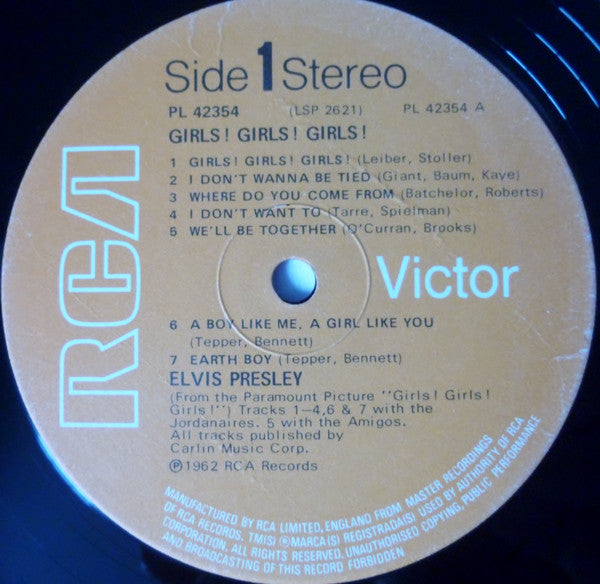 Elvis Presley : Girls! Girls! Girls! (LP, Album, RE)