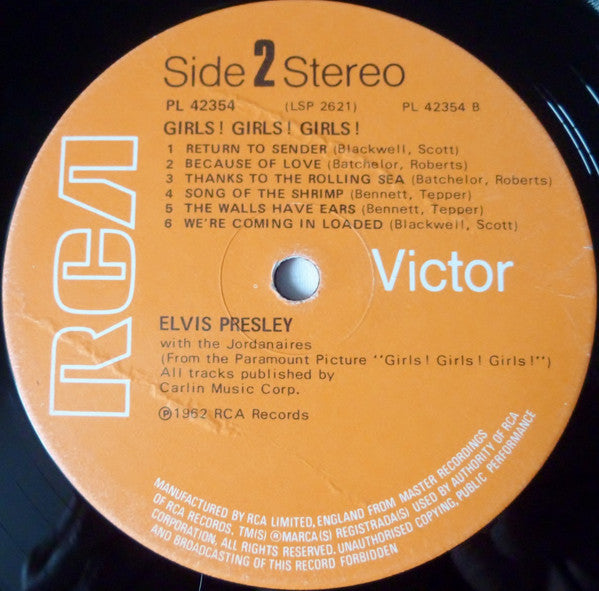 Elvis Presley : Girls! Girls! Girls! (LP, Album, RE)