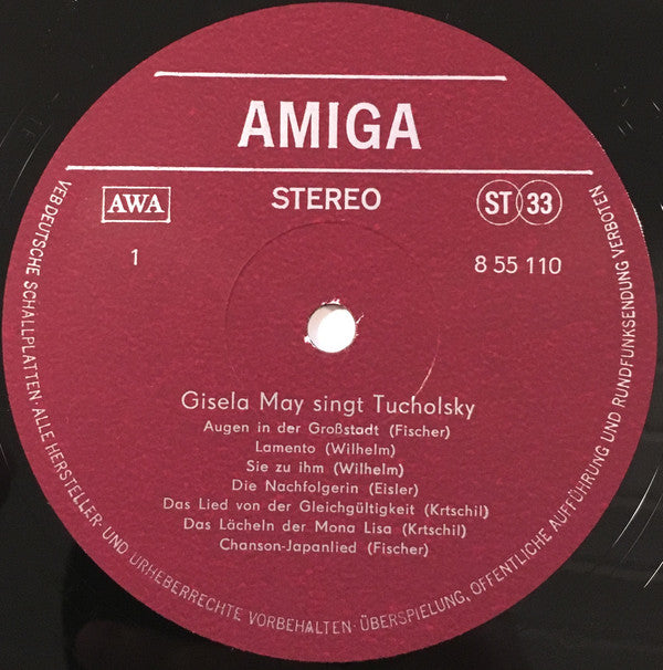 Gisela May : Gisela May Singt Tucholsky (LP, Album, RP)