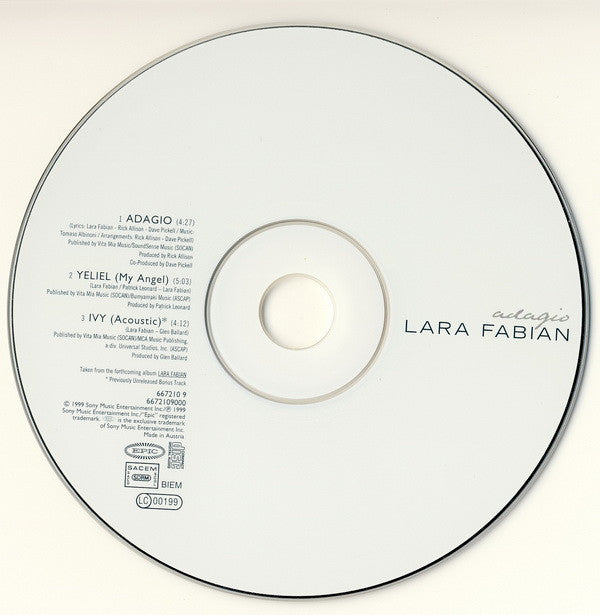 Lara Fabian : Adagio (CD, Maxi, Ltd)