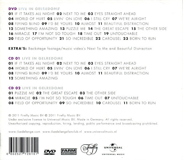 Ilse DeLange : Live In Gelredome (DVD-V + 2xCD, Album + Box, Dlx)