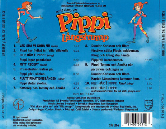 Astrid Lindgren : Astrid Lindgrens Pippi Långstrump - Orginalinspelning Från Den Tecknade Filmen (CD)