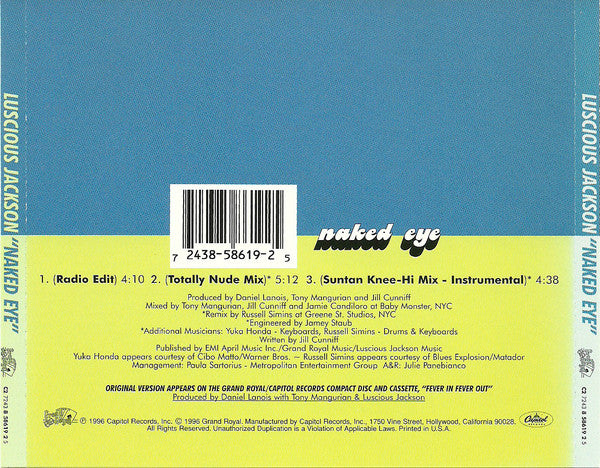 Luscious Jackson : Naked Eye (CD, Single)