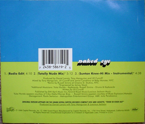 Luscious Jackson : Naked Eye (CD, Single)