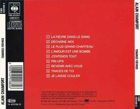 Alain Chamfort : Tendres Fièvres (CD, Album, RP)