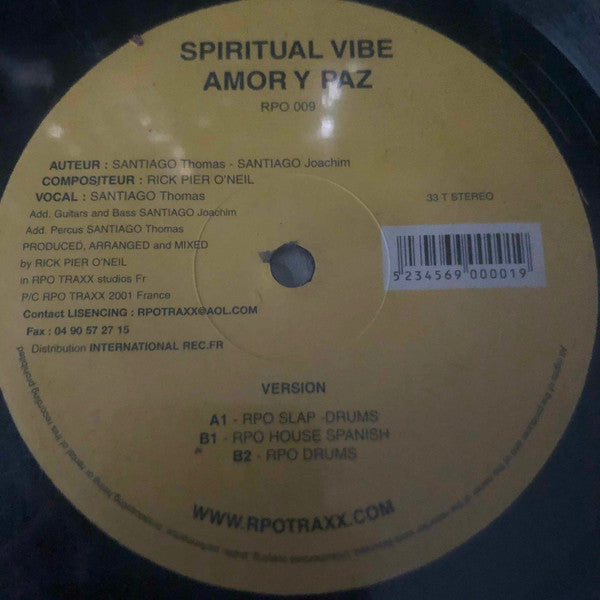 Spiritual Vibe : Amor Y Paz (12")