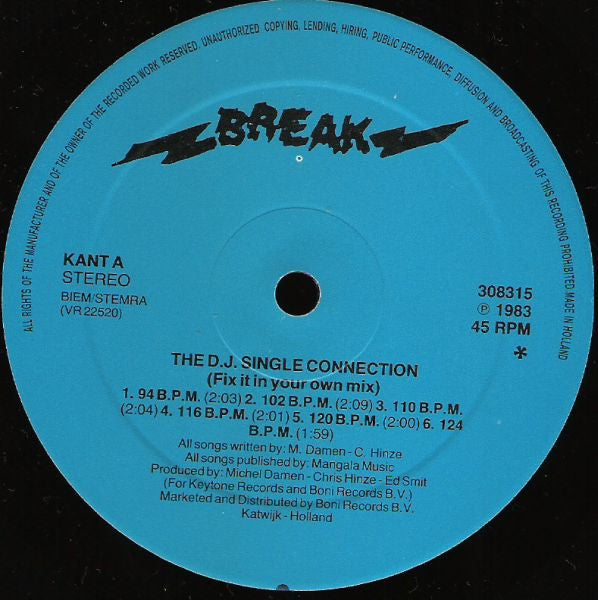 The DJ Single Connection : 12 Super Rhythm Tracks (Fix It In Your Own Mix) (12")