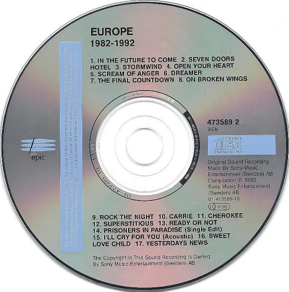 Europe (2) : 1982 - 1992 (CD, Comp, RE)